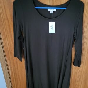 Style & Co - 2 Dresses. One Olive And One Burgundy 3/4 Sleeve Dress Size XS